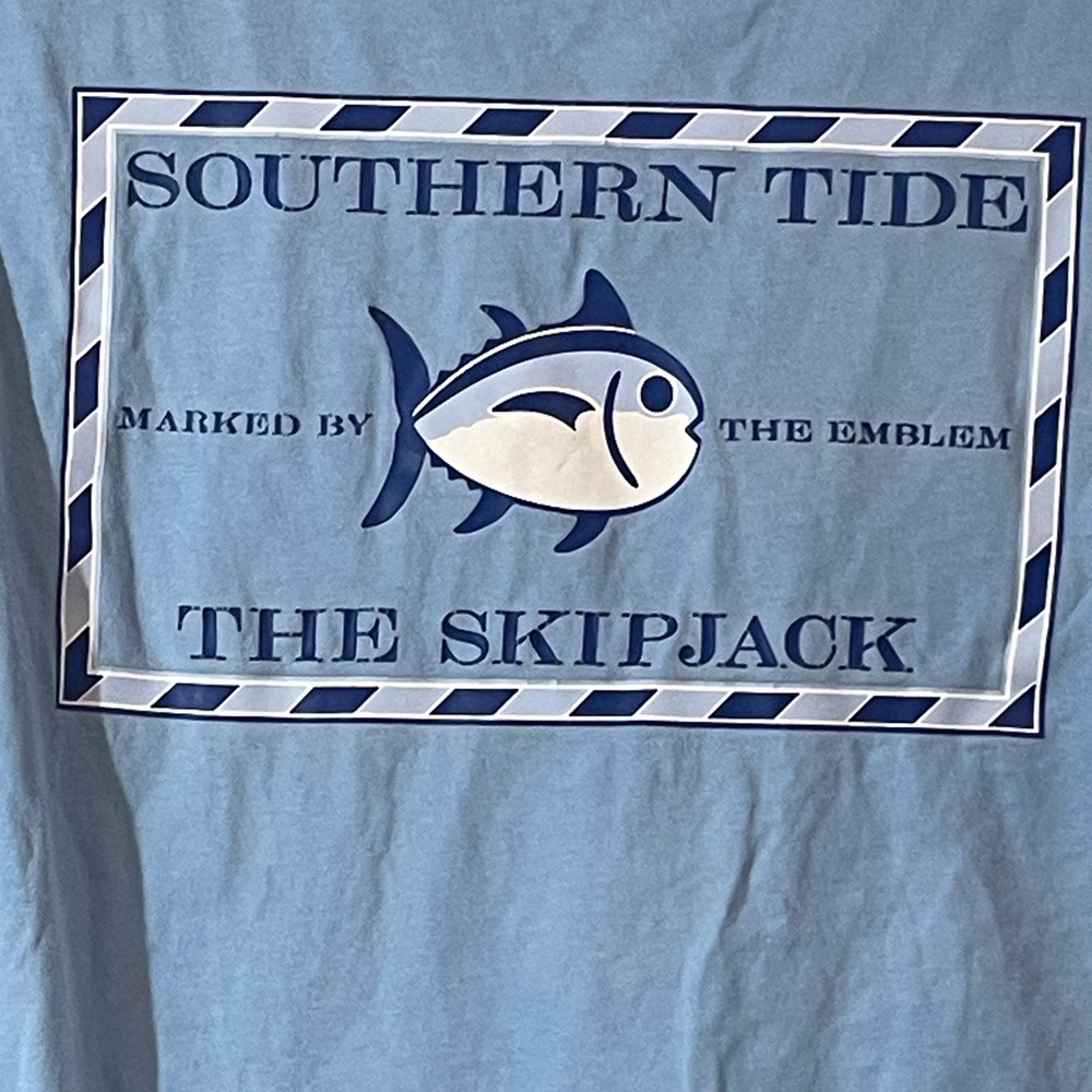 Southern Tide T-Shirt men's Large The ShipJack Blue cotton short sleeve